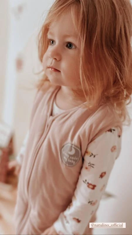 Natulino NATURALS LITTLE WALKERS™ dvisluoksnis kūdikio miegmaišis powder pink (rausvos spalvos)