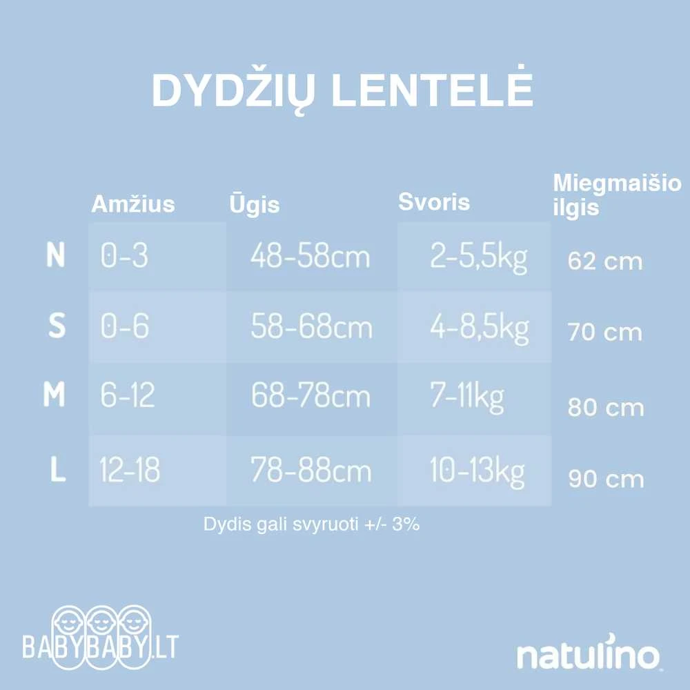 Natulino NATURALS trisluoksnis kūdikio miegmaišis celadon (mėtinės spalvos)