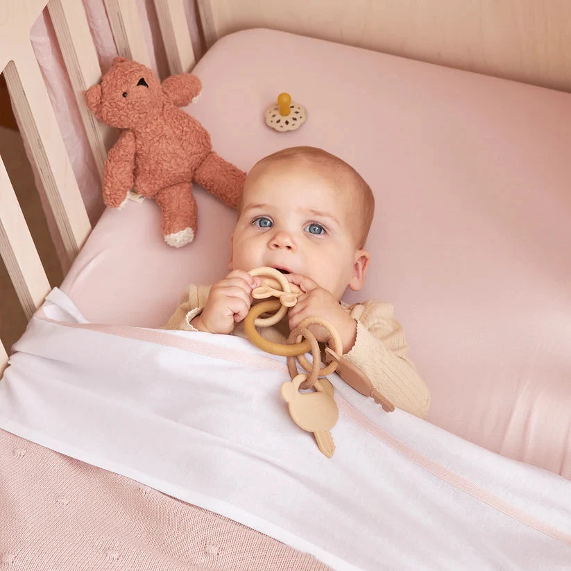Pink Meyco Baby medvilninė jersey paklodė su guma 60 × 120 cm, Soft Rožinė