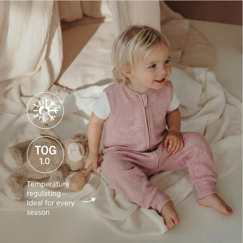 Pink Meyco Baby Studio kūdikio miegmaišis su kojytėmis Violetinė Rožinė, TOG 1.0