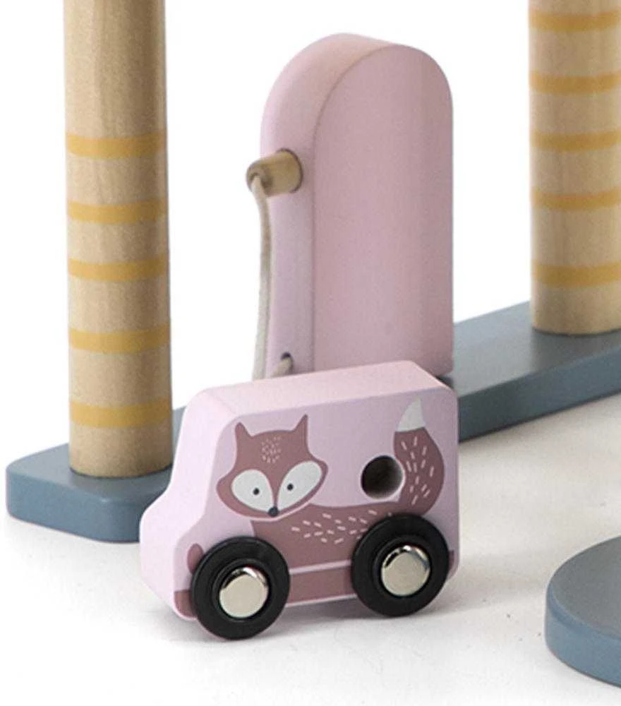Viga Toys Medinė Garažas su Helikopteriu ir Automobiliais
