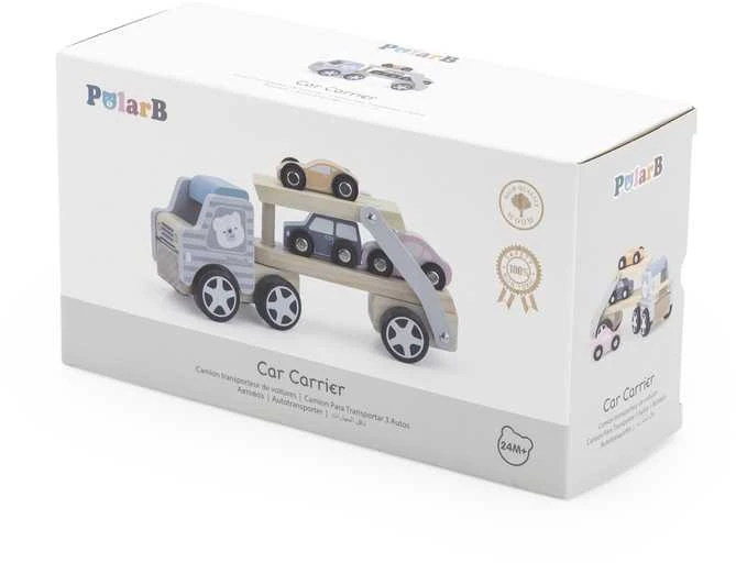VIGA Medinė automobilių pervežimo priemonė su automobiliukais