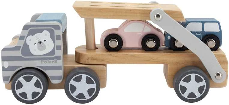 VIGA Medinė automobilių pervežimo priemonė su automobiliukais