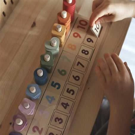 Dėlionė Viga Toys „Viga Polarb“ medinis „Abacus Sorter“ mokymosi numeriai Montessori