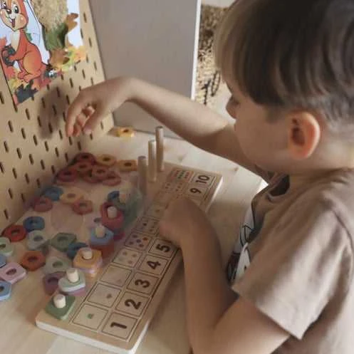 Dėlionė Viga Toys „Viga Polarb“ medinis „Abacus Sorter“ mokymosi numeriai Montessori