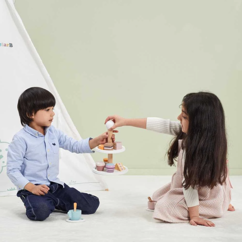 Viga Toys PolarB medinis popietinės arbatėlės rinkinys