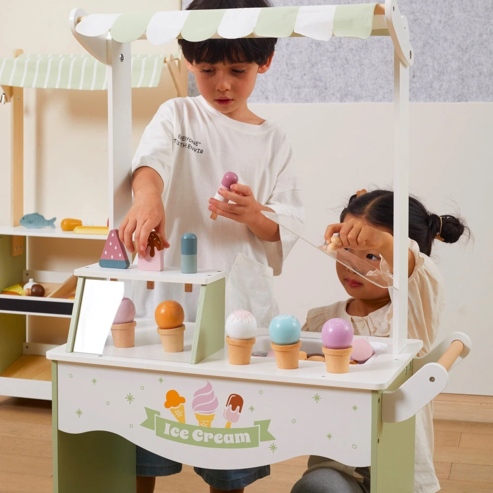 Viga Toys „Viga Polarb“ medinis kioskas su ledų ledų salonu