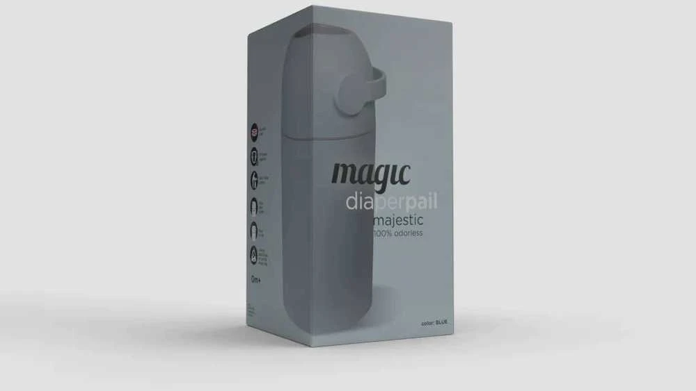 Sauskelnių šiukšliadėžė Magic Majestic, 25 sauskelnėms, grafito + 15 maišelių