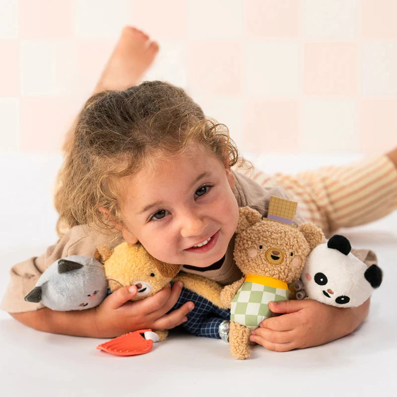 Taf Toys Activity Toy Brendon the Bear kontrastingas kabantis žaislas su kramtuku