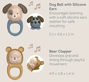 Taf Toys barškutis - garsų pažinimo rinkinys Bell & Clapper, 3 mėn.+
