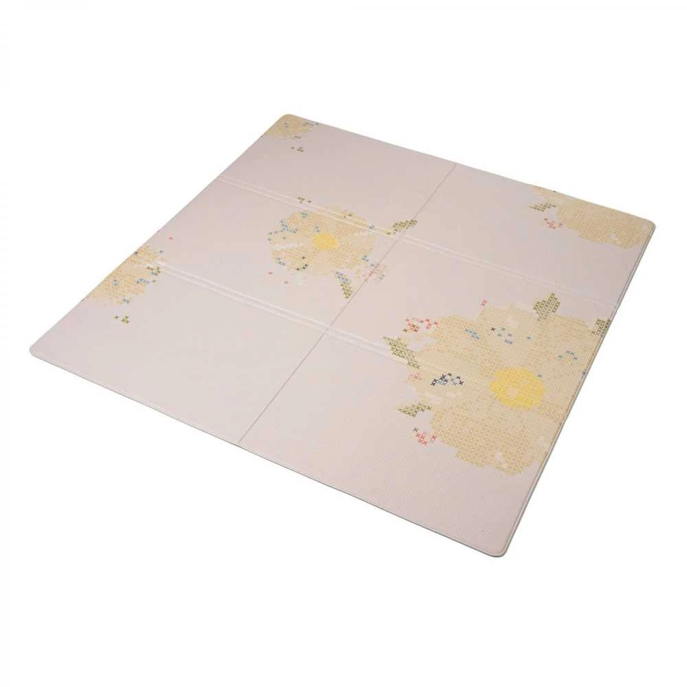 Taf Toys dvipusis storas vandeniui atsparus putų kilimėlis Fold and Fun, 140× 140 Bloom