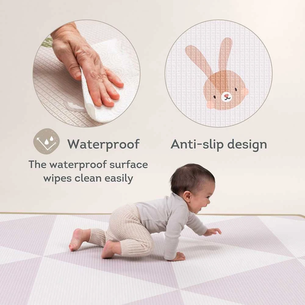 Taf Toys dvipusis vandeniui atsparus putų kilimėlis Roll & Play, 130×200