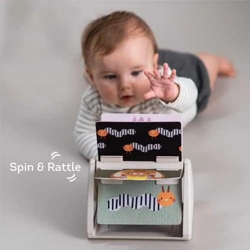 Taf toys lavinamoji besisukanti knygelė Tummy Time Spinning Book