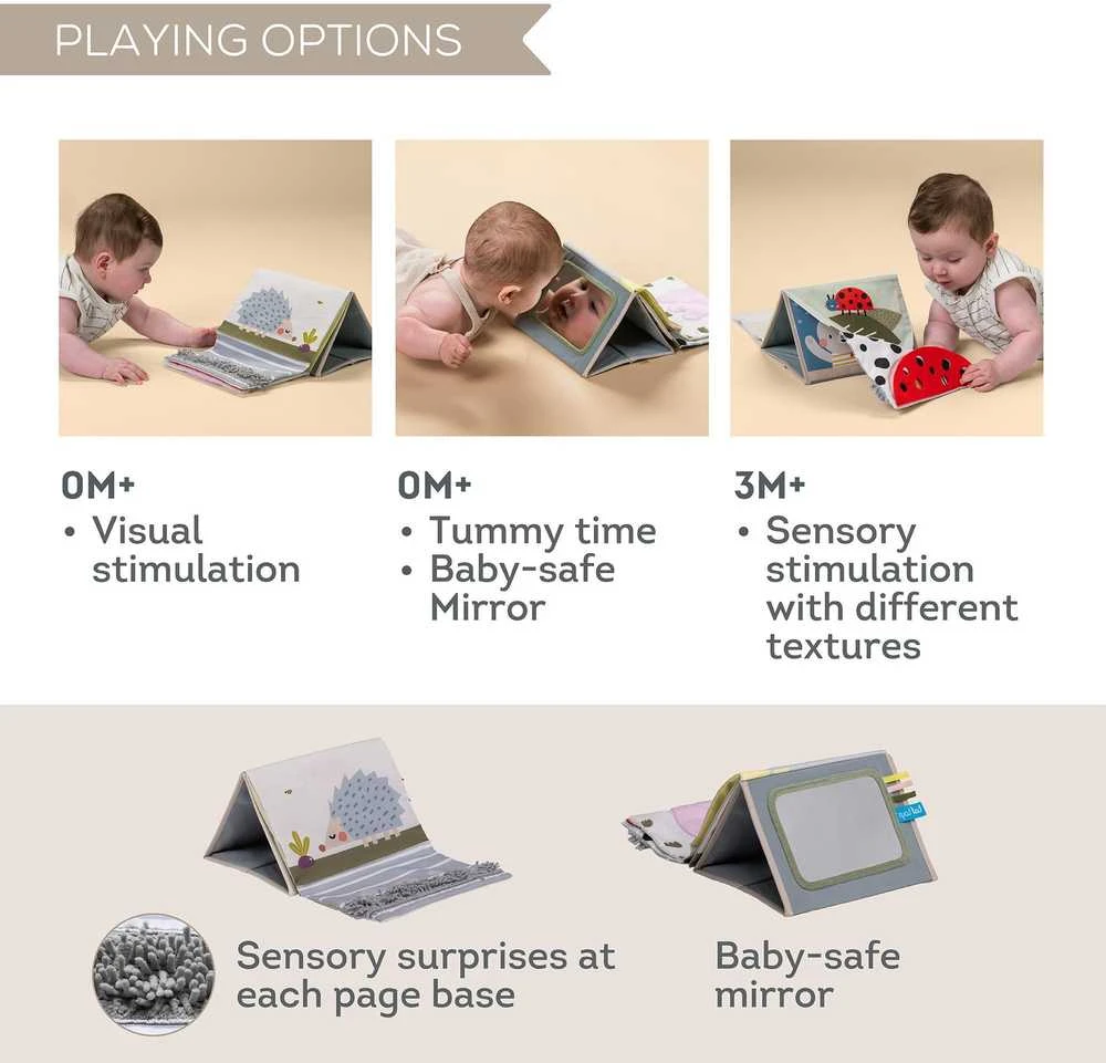 Taf toys lavinamoji knygelė Tummy time Sensory book