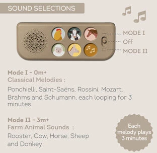 Taf Toys muzikinė lavinamoji knygelė pilvuko laikui Farm Musical Tummy Time Book, 0 mėn.+