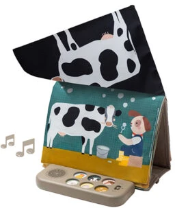 Taf Toys muzikinė lavinamoji knygelė pilvuko laikui Farm Musical Tummy Time Book, 0 mėn.+