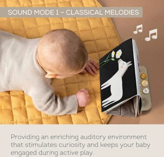Taf Toys muzikinė lavinamoji knygelė pilvuko laikui Farm Musical Tummy Time Book, 0 mėn.+