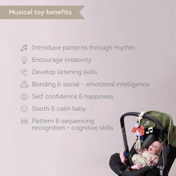 Taf Toys muzikinis žaislas vežimėliui Garden Stroller Bunny
