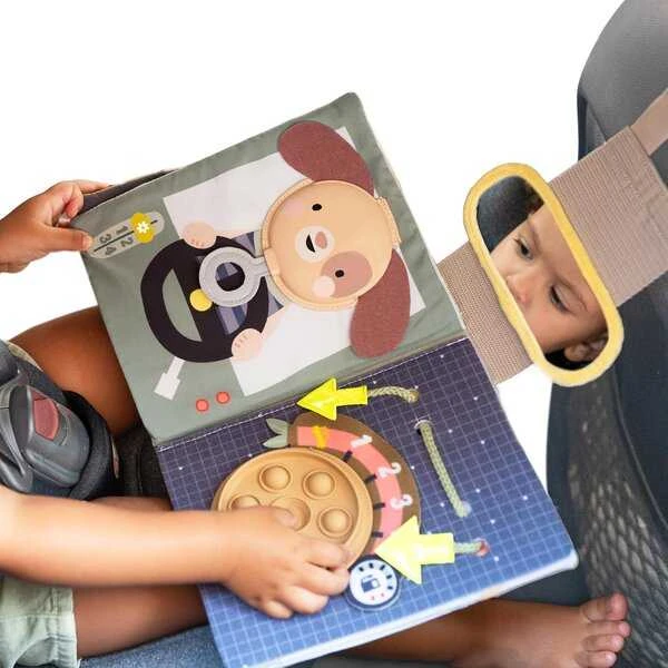 Taf Toys sensorinis žaislas automobiliui Ride Time Busy Book