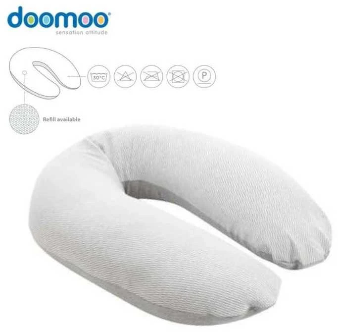 Doomoo Buddy maitinimo ir nėštumo pagalvės užvalkalas Chine Baltas