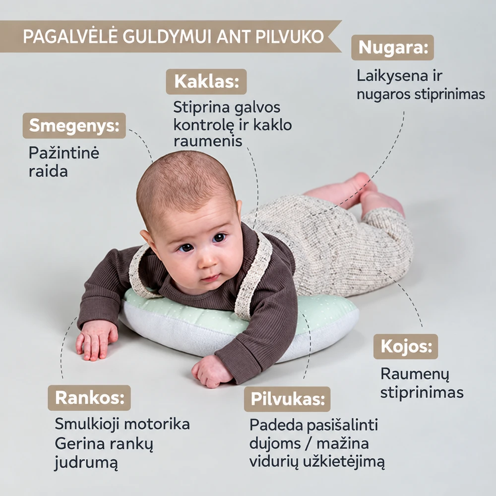 Taf Toys Tummy Time Essentials Kit lavinamasis rinkinys gulėjimui ant pilvuko, 7 dalių