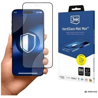 Grūdintas stiklas 3MK HardGlass Matt Max do iPhone 18 Pro Max juoda