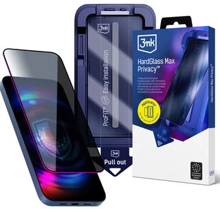 3Mk Protection 9H grūdintas stiklas su 3mk HardGlass Max privatumo filtru, skirtas iPhone 15 Pro Max