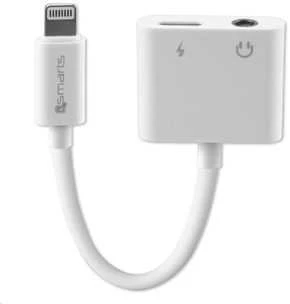 4smarts Adapteris Lightning į Lightning + 3.5mm AUX baltos spalvos 468673