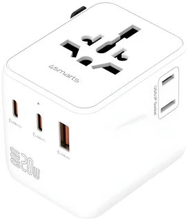 Adapteris kelioninis 4smarts Nomad GaN 20W 2C+1A balta