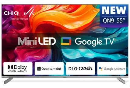 Televizorius CHiQ M55QN9V TV 55", UHD MiniLED Google TV DLG 120 Hz