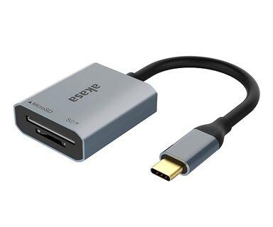 Akasa USB 3.2 Gen1 Type-C dvigubas kortelių skaitytuvas – sidabrinis