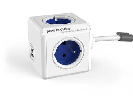 Allocacoc PowerCube Extended 4 lizdai 2x USB 1,5m malūnėlis