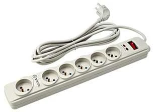 Powerton elektros juostelė, 6 lizdai, 3 m, balta