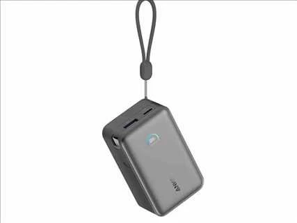 „Anker Nano“ išorinė baterija, 45 W, su integruotu ištraukiamu USB-C laidu | A1638H11 | 10000 mAh | Juodas