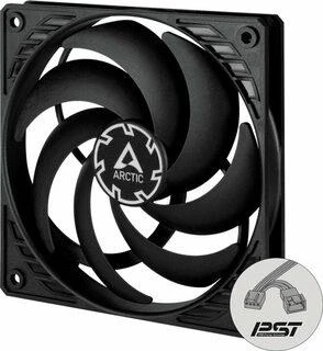 ARCTIC P12 SLIM PWM PST korpuso ventiliatorius, 4-pin, 120mm, siauras, juodas
