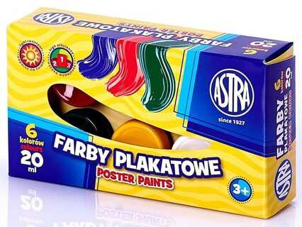 Astra plakatų dažai 6 vnt. x 20 ml