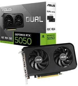 ASUS dviguba NVIDIA GeForce RTX 5050 8 GB OC vaizdo plokštė