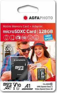 Atminties kortelė AgfaPhoto Micro SDXC UHS-I 128GB didelės spartos 10 klasė U1 V10