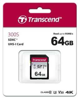 Atminties kortelė Transcend 300S SDXC 64 GB Class 10 (TS64GSDC300S)