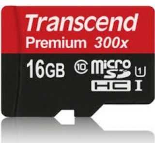 Atminties kortelė TRANSCEND 16GB Micro SDHC 10 klasės UHS-I kortelė