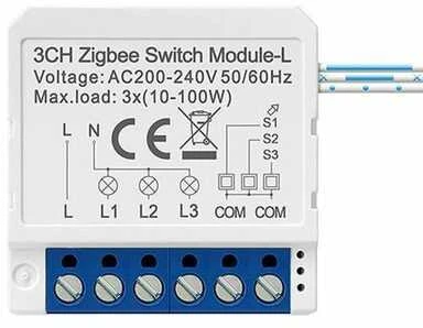 Išmanusis jungiklio modulis ZigBee Avatto LZWSM16-W3 Nėra neutralaus TUYA