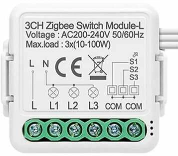 Išmanusis jungiklio modulis ZigBee Avatto N-LZWSM01-3 Nėra neutralaus TUYA