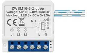 Išmanusis jungiklio modulis ZigBee Avatto ZWSM16-W3 TUYA