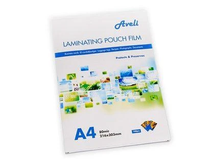 Aveli Laminavimo folija-kišenės A4/160mic (2x80), blizgios