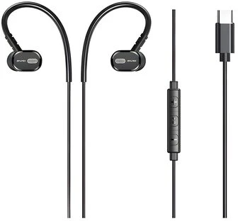 AWEI TC-6 USB-C stereofoninės ausinės, juodos spalvos
