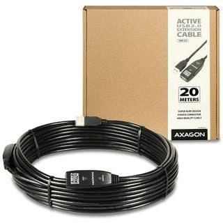 Axagon ADR-220 Aktyvus prailginimas USB 2.0 A-M > A-F laidas, 20 m ilgio. Maitinimo variantas.