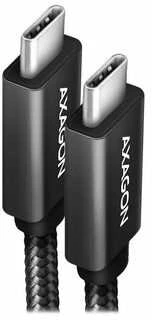 Kabelis AXAGON BUCM32-CM10AB USB-C < > USB-C 3.2 Gen 2/PD 100W/5A/4K HD/ALU/Juodas pintas/1m