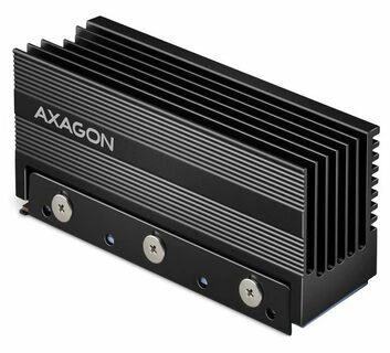 Axagon Pasyvus aliuminio radiatorius vienpusiams ir dvipusiams M.2 SSD diskams, dydis 2280, aukštis 36 mm.
