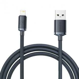Baseus Crystal Shine kabelis USB į Lightning, 2.4A, 2m juodos spalvos