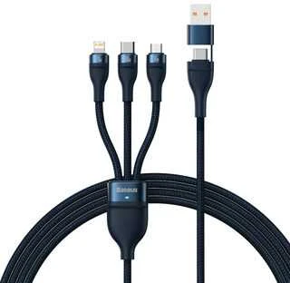 Baseus Flash Series 2 3in1 USB laidas USB-C + micro USB + Lightning 100W 1,2m – Juodas